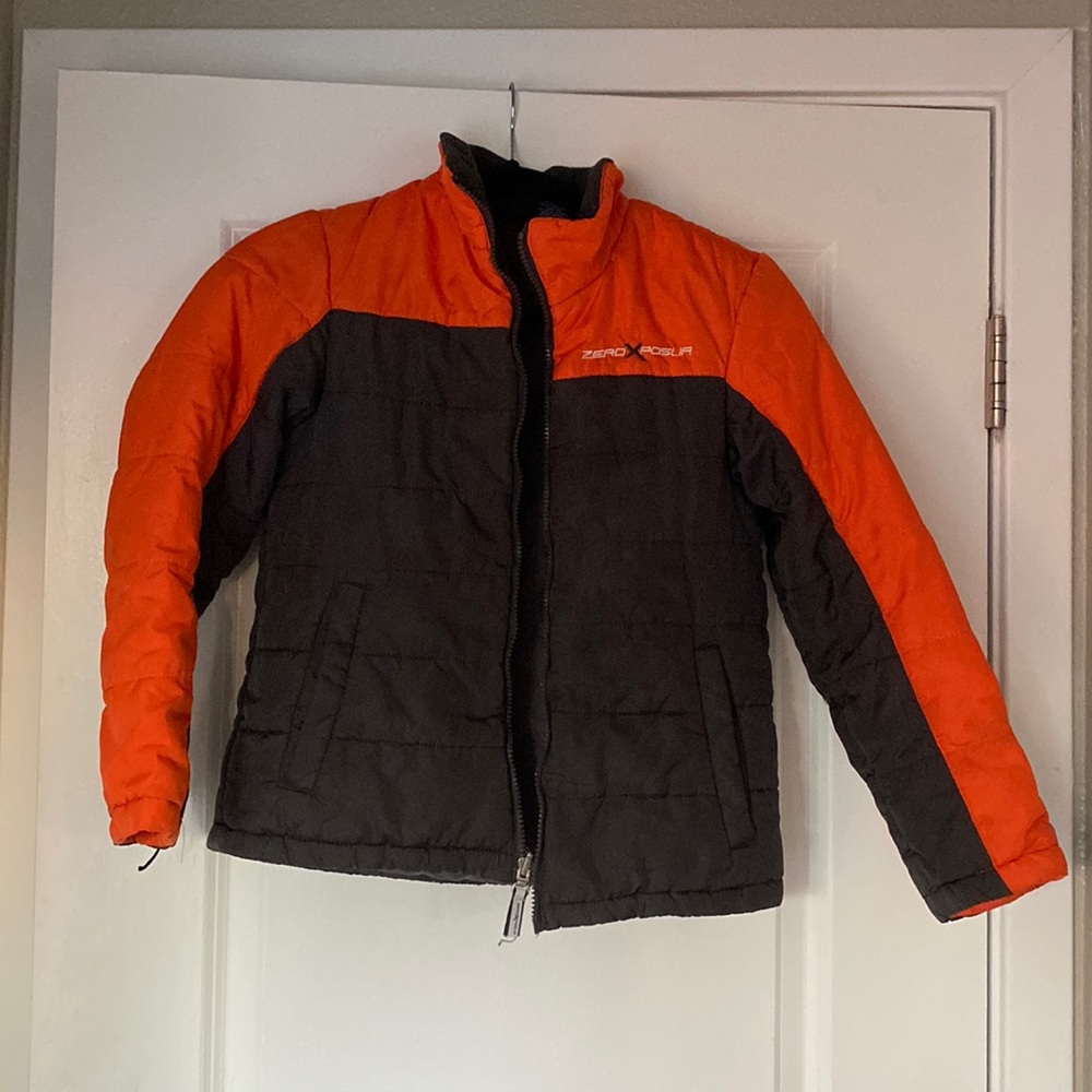 Orange & Black ZeroXposur Kids Winter Jacket Size 10/12 (M) Barely Worn